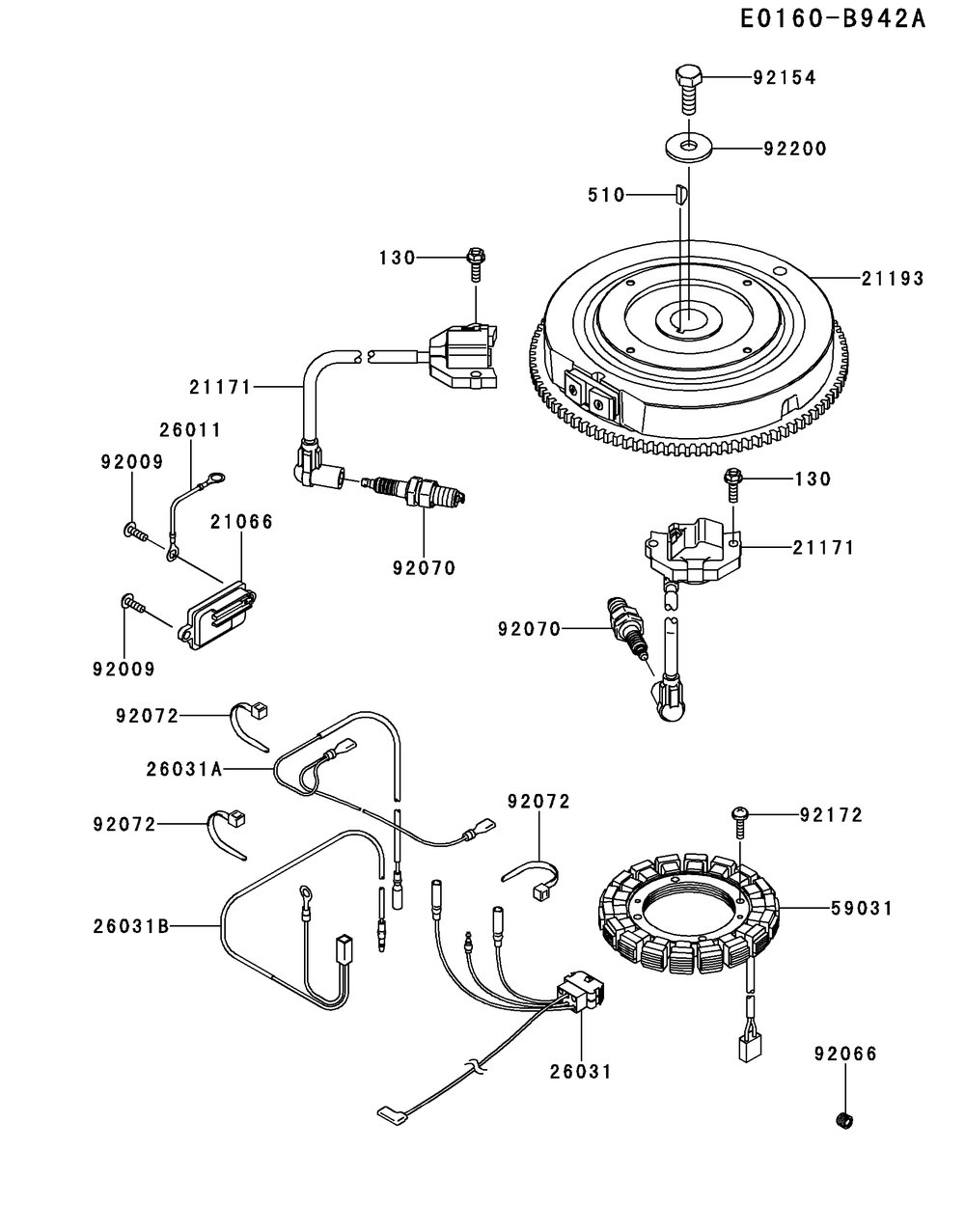 Fs541v-Ds37 Electric Equipment Diagram and Parts List for FS541V-DS37  Cub Cadet Engine